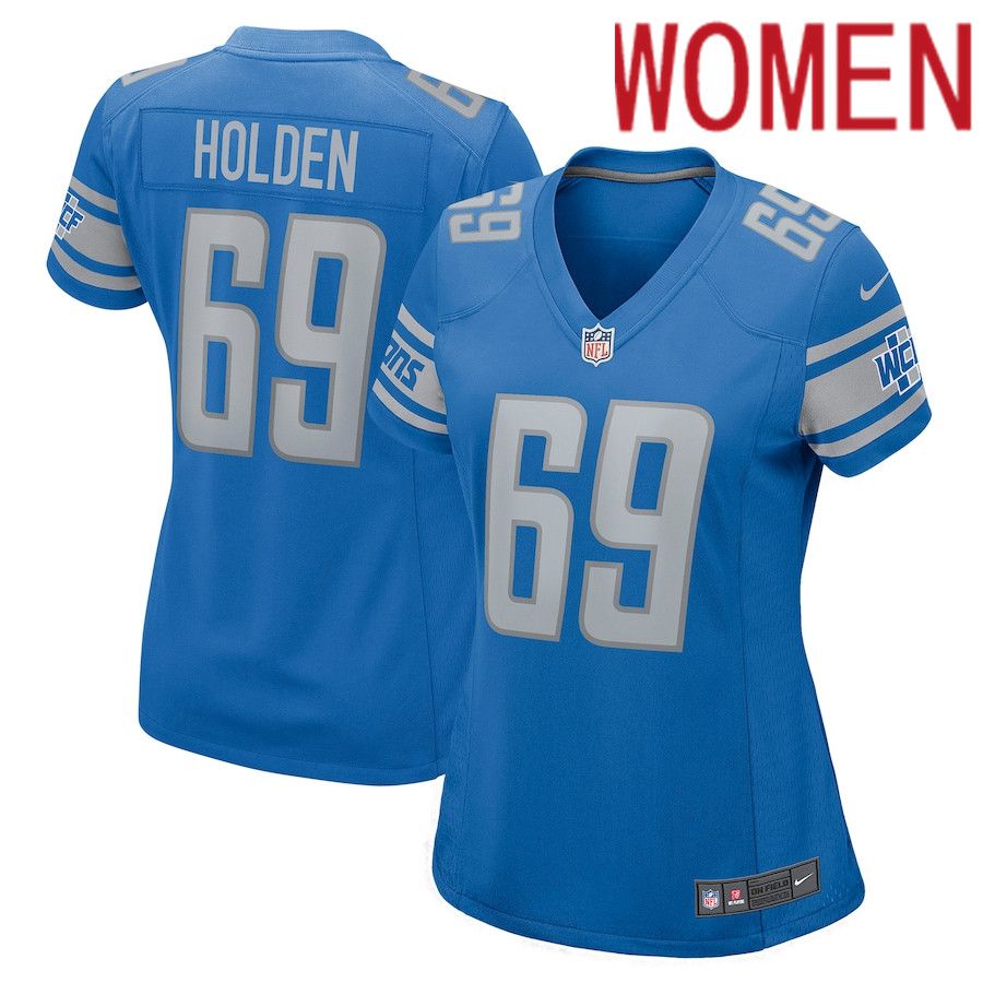 Women Detroit Lions #69 Will Holden Nike Blue Game NFL Jersey->women nfl jersey->Women Jersey